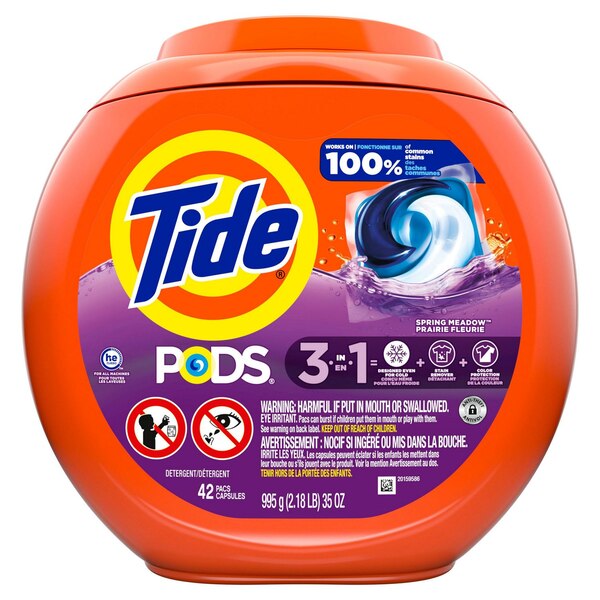 Tide PODS Liquid Laundry Detergent Pacs, Spring Meadow Scent, 42 ct