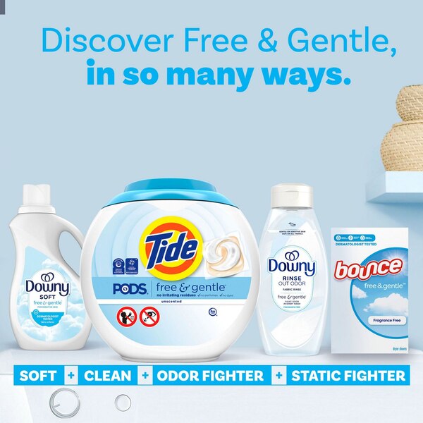 Tide PODS Free & Gentle Liquid Laundry Detergent Pacs, Unscented, 42 ct