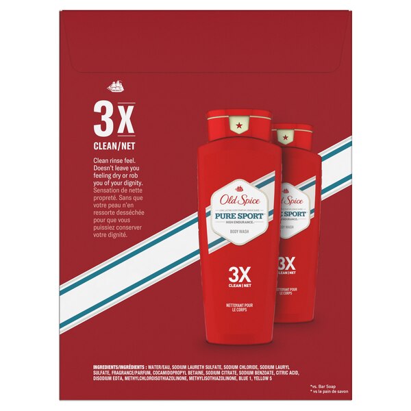 Old Spice High Endurance Men's Body Wash Pure Sport Scent Twin Pack, 36 OZ
