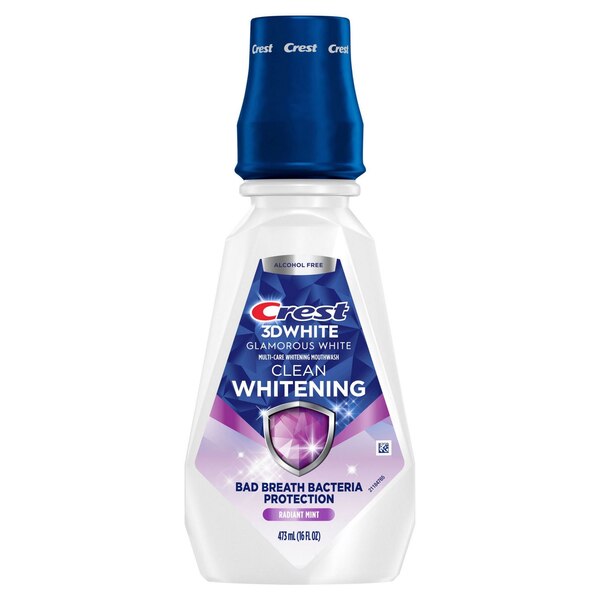 Crest 3D White Multi-Care Whitening Mouthwash, Glamorous White, Alcohol-Free, Arctic Mint