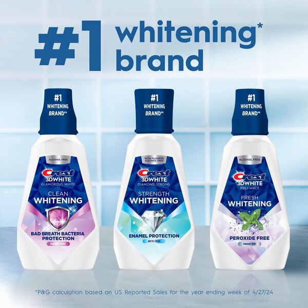 Crest 3D White Multi-Care Whitening Mouthwash, Glamorous White, Alcohol-Free, Arctic Mint