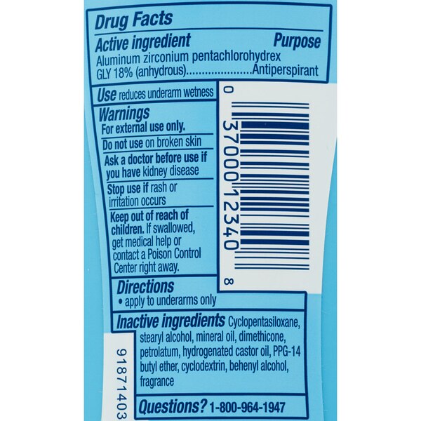 Secret PH Balanced 24HR Invisible Solid Antiperspirant/Deodorant, Unscented, 2.6 OZ