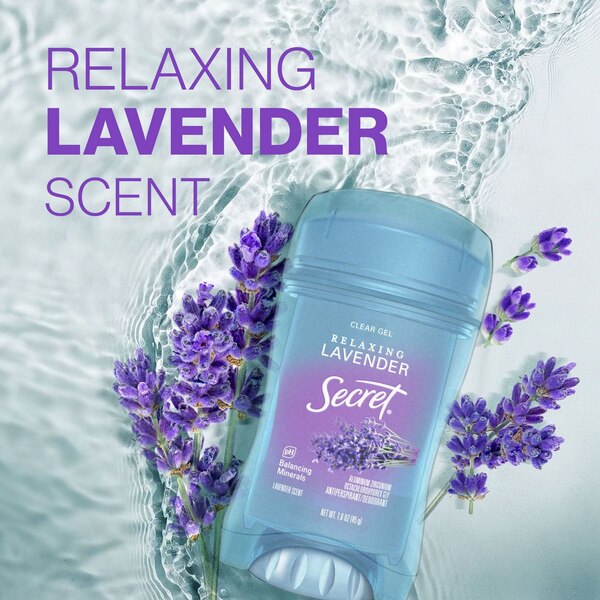 Secret Outlast 48-Hour Clear Gel Antiperspirant & Deodorant Stick, Relaxing Lavender, 2.6 OZ