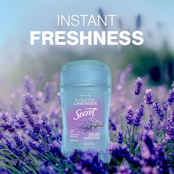 Secret Outlast 48-Hour Clear Gel Antiperspirant & Deodorant Stick, Relaxing Lavender, 2.6 OZ
