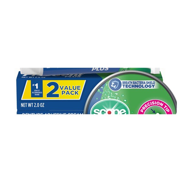 Fixodent Plus Scope Denture Adhesive Cream for Fulls and Partials