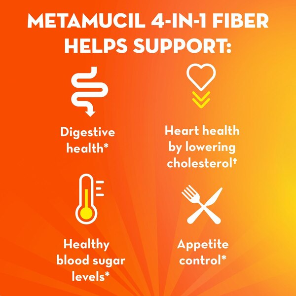 Metamucil 4-in-1 Psyllium Fiber Sugar-Free Single Serve Packets