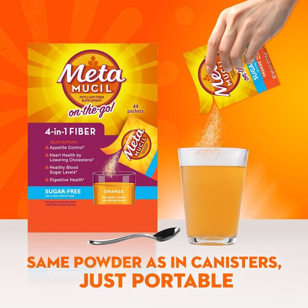 Metamucil 4-in-1 Psyllium Fiber Sugar-Free Single Serve Packets