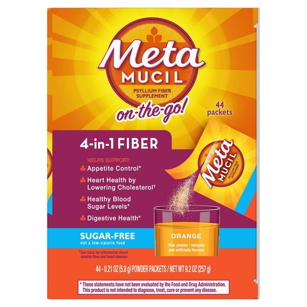 Metamucil 4-in-1 Psyllium Fiber Sugar-Free Single Serve Packets