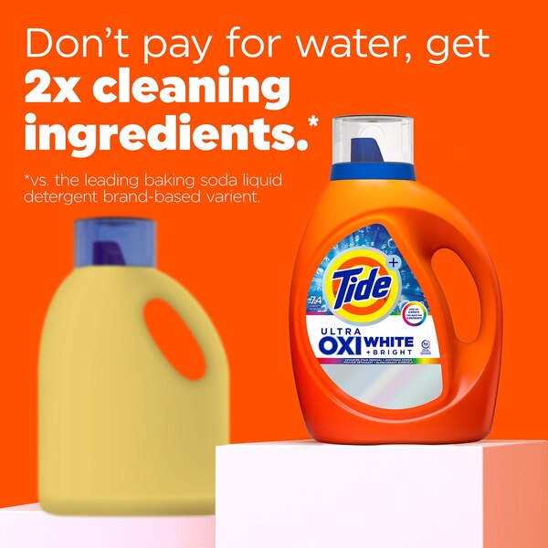 Tide Ultra Oxi White + Bright Liquid Laundry Detergent, Original Scent, 59 loads, 84 oz