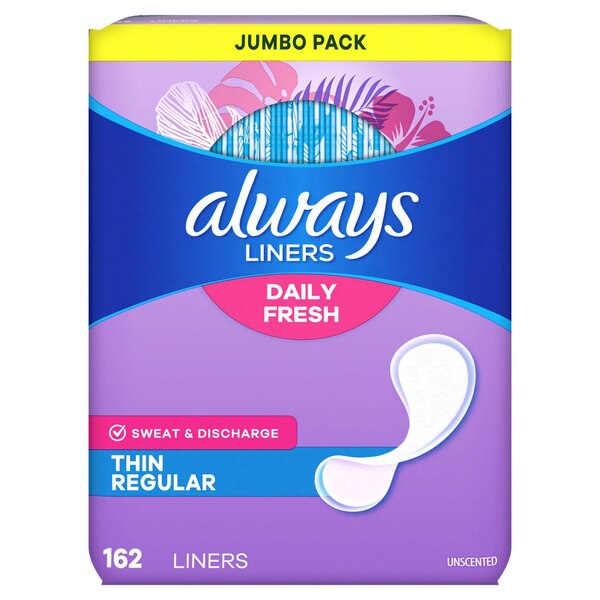 Always Thin Daily Panty Liners Regular, 162 CT