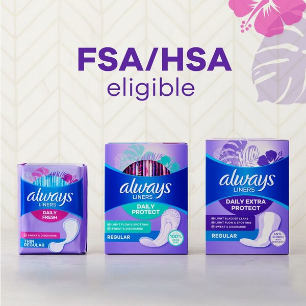 Always Thin Daily Panty Liners Regular, 162 CT