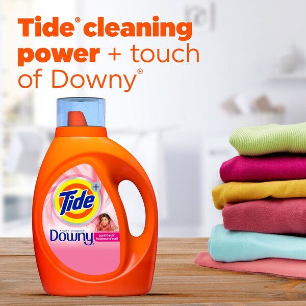 Tide+ Downy Liquid Laundry Detergent, April Fresh Scent, 59 loads, 84 oz