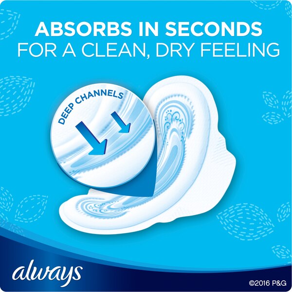 Always Size 2 Long Maxi Pads with Wings, Unscented, Super