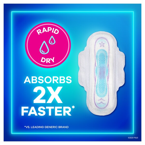 Always Ultra Thin Size 1 Pads with Wings, Unscented, Regular