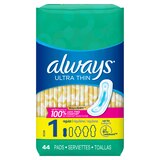 Always Ultra Thin Size 1 Pads, Unscented, Regular, thumbnail image