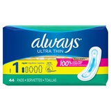 Always Ultra Thin Size 1 Pads, Unscented, Regular, thumbnail image
