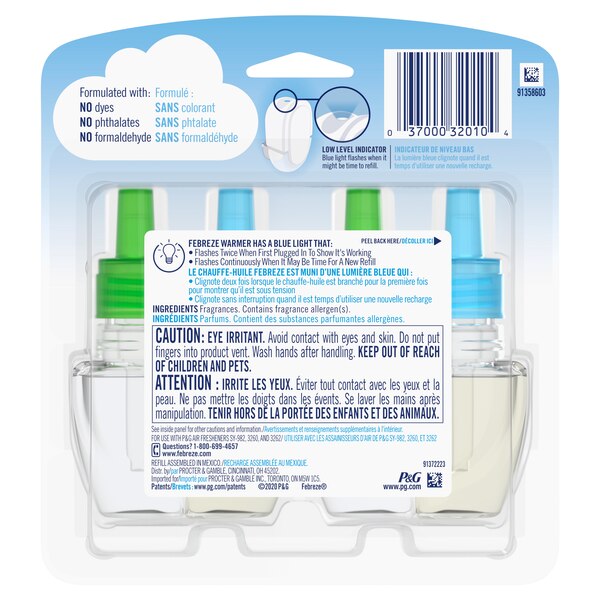 Febreze Fade Defy PLUG Air Freshener Refill, Gain, 2 ct