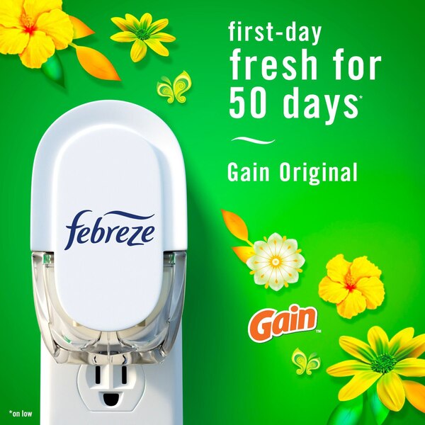 Febreze PLUG Air Freshener Refill, Gain Scent, 2 ct