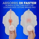 Always Ultra Thin Feminine Pads without Wings for Women, Size 2, Long Super Absorbency, Unscented, 40 CT, thumbnail image