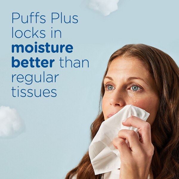Puffs Plus Lotion with the Scent of Vick's Facial Tissues, 1 Family Size Box, 88 Tissues Per Box