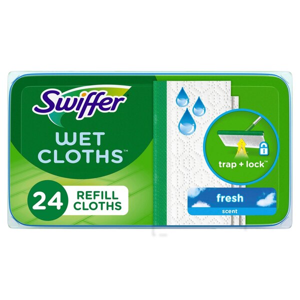 Swiffer Sweeper Wet Mopping Pad Multi Surface Refills for Floor Mop, Open, 24/Pack