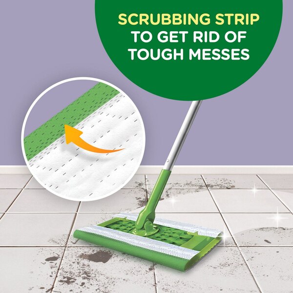 Swiffer Sweeper Wet Mopping Pad Multi Surface Refills for Floor Mop, Open, 24/Pack