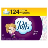 Puffs Ultra Soft Facial Tissues, 1 Family Size Box, 124 Facial Tissues Per Box, thumbnail image