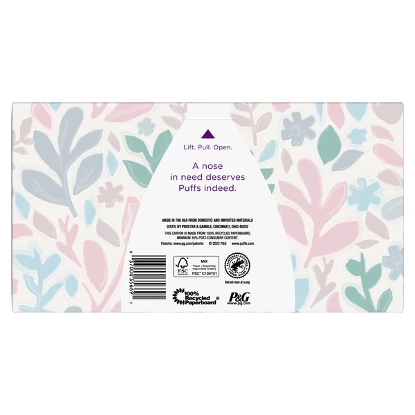 Puffs Ultra Soft Facial Tissues, 1 Family Size Box, 124 Facial Tissues Per Box