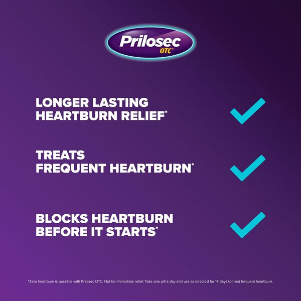 Prilosec OTC Omeprazole 20mg Delayed-Release Acid Reducer for Frequent Heartburn Tablets