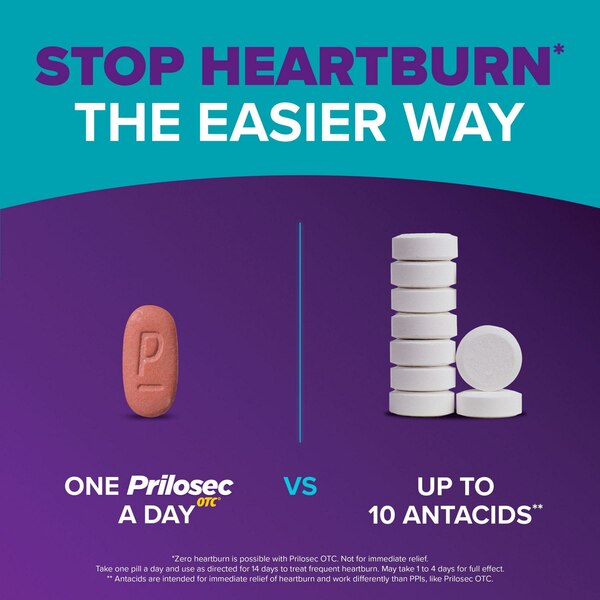 Prilosec OTC Omeprazole 20mg Delayed-Release Acid Reducer for Frequent Heartburn Tablets