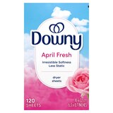Downy Fabric Softener Dryer Sheets, April Fresh, 120 ct, thumbnail image