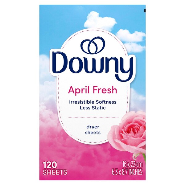 Downy Fabric Softener Dryer Sheets, April Fresh, 120 ct