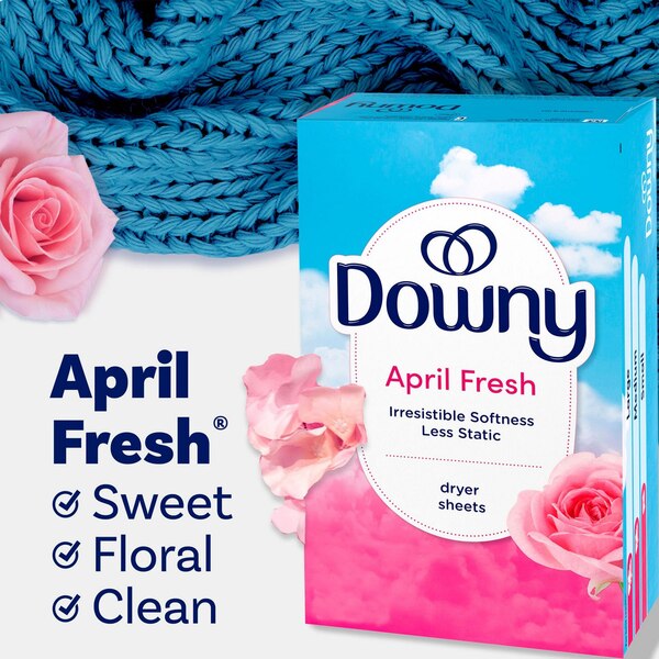 Downy Fabric Softener Dryer Sheets, April Fresh, 120 ct