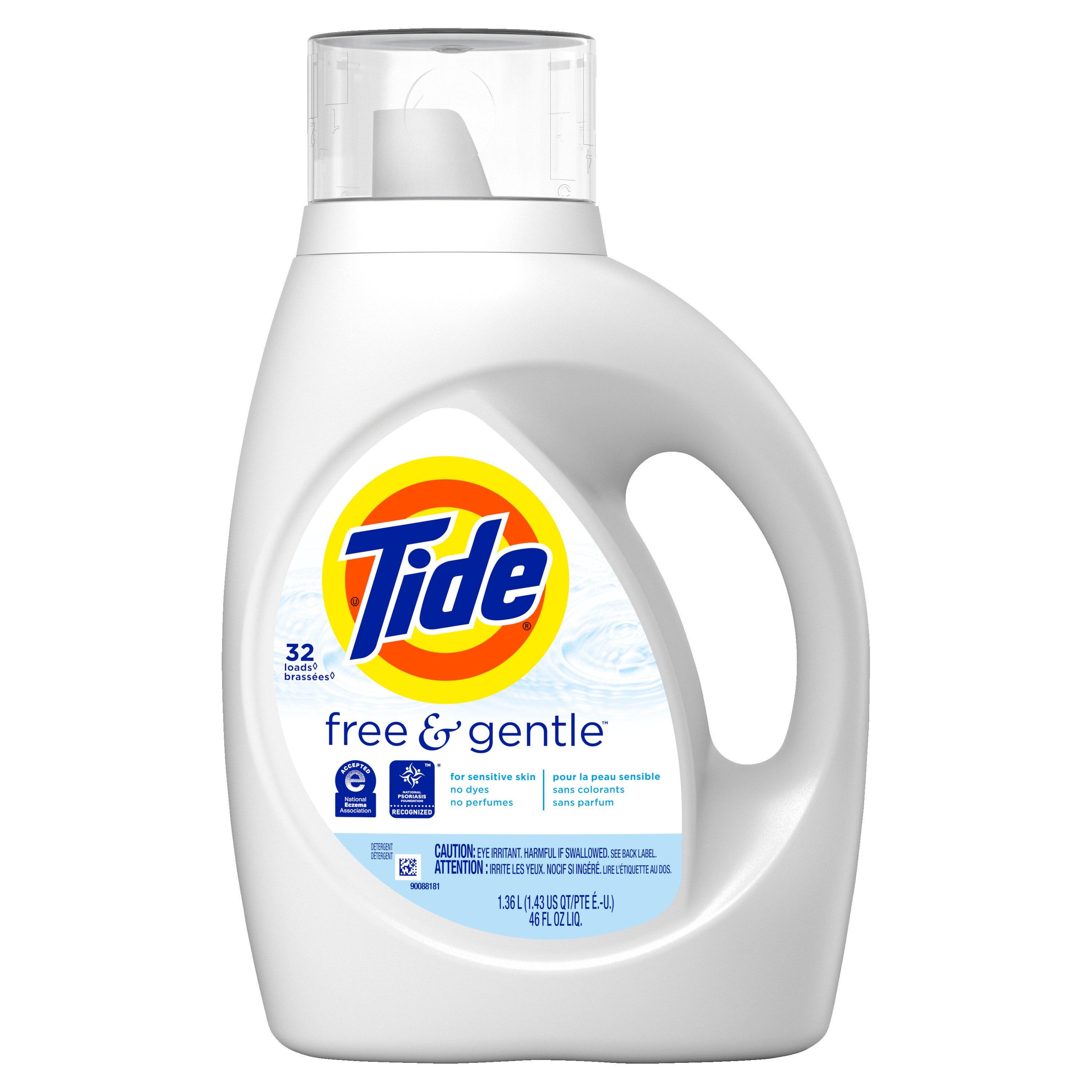 Tide Free & Gentle Liquid Laundry Detergent, 46 OZ