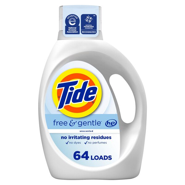 Tide Free & Gentle Liquid Laundry Detergent, 64 loads, 84 oz