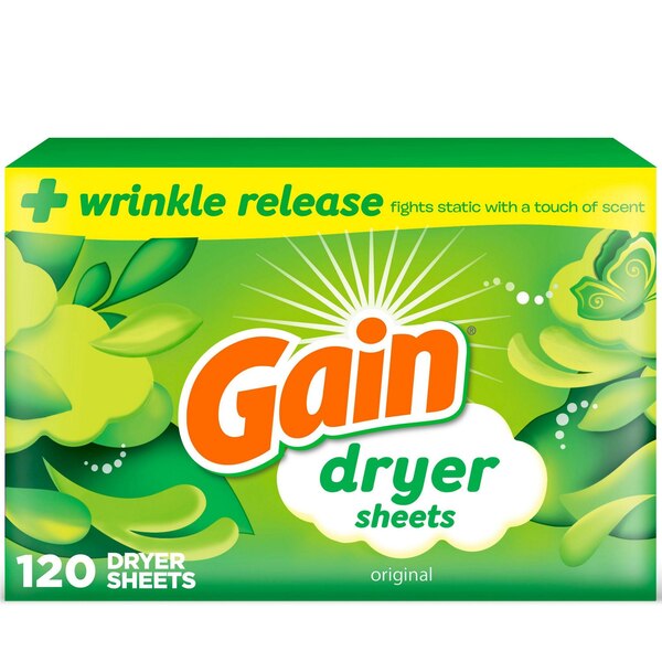 Gain Fabric Softener Dryer Sheets, Original Scent, 120 ct