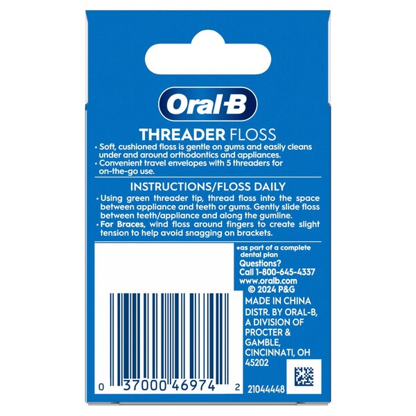 Oral-B Glide Pro-Health Dental Threader Floss, 30 CT