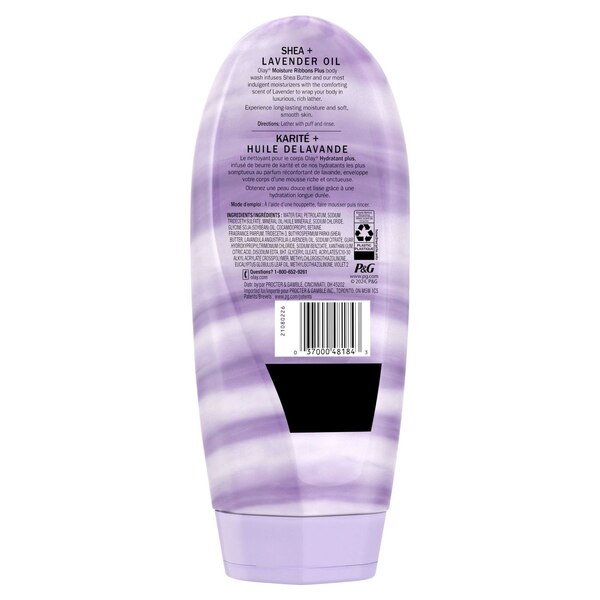 Olay Moisture Ribbons Plus Shea & Lavender Oil Body Wash, 18.0 OZ