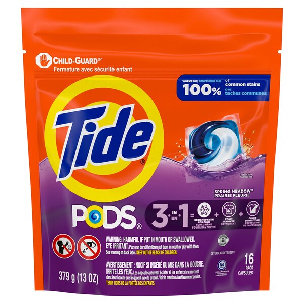 Tide PODS Laundry Detergent Pacs, Spring Meadow, 16ct