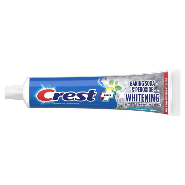 Crest Baking Soda and Peroxide Whitening Fluoride Toothpaste with Tartar Protection, Fresh Mint, 5.7 OZ
