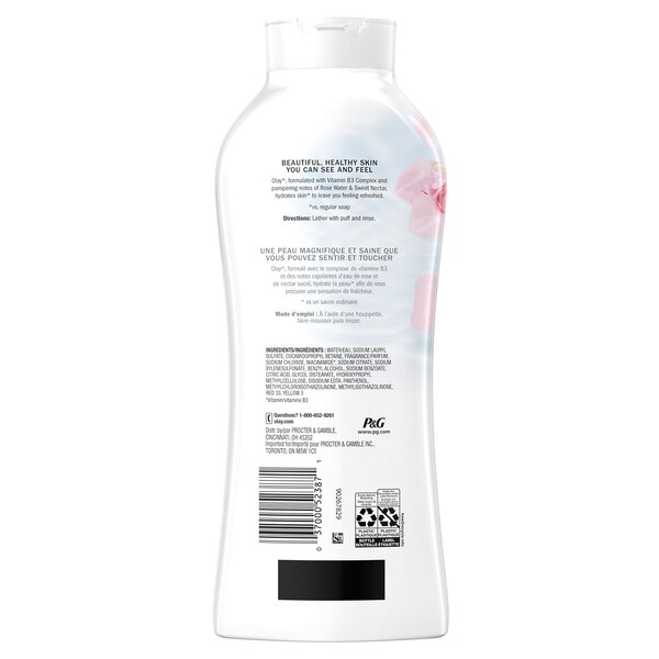 Olay Fresh Outlast Body Wash, Rose Water & Sweet Nectar, 22 OZ