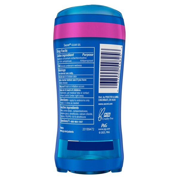 Secret Outlast 48-Hour Clear Gel Antiperspirant & Deodorant Stick, Completely Clean, 2.6 OZ, 2 Pack