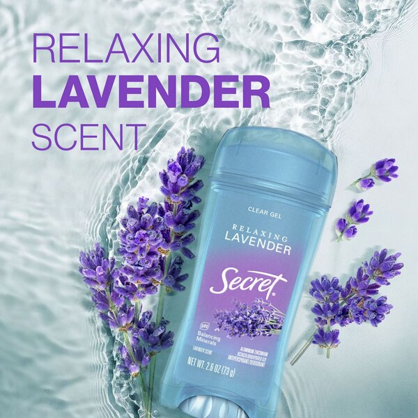 Secret 48-Hour Clear Gel Antiperspirant & Deodorant Stick, Lavender, 2.6 OZ, 2 Pack