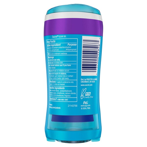 Secret 48-Hour Clear Gel Antiperspirant & Deodorant Stick, Lavender, 2.6 OZ, 2 Pack
