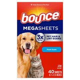 Bounce MegaSheets Pet Hair & Lint Guard Dryer Sheets, Fresh Scent, 40 ct, thumbnail image