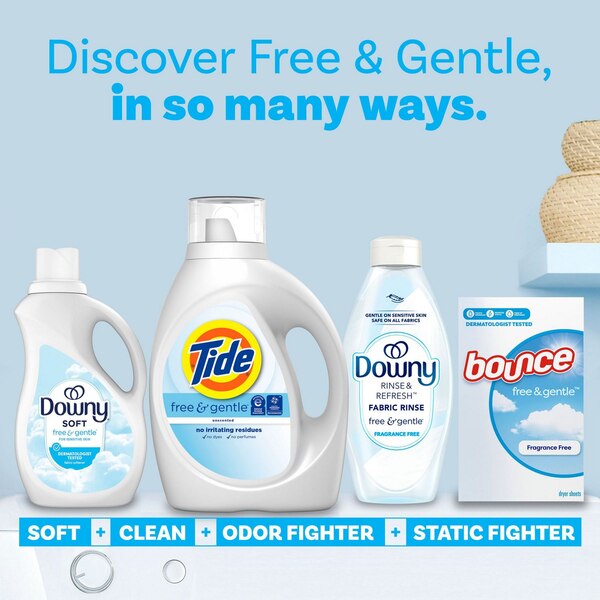 Tide Free & Gentle HE Liquid, Unscented, 100 loads, 132 oz