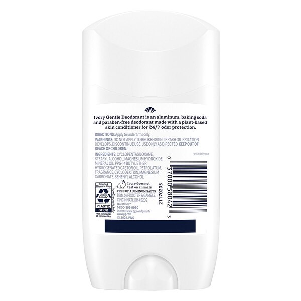 Ivory Gentle Deodorant, Hint of Lavender, 2.4 OZ
