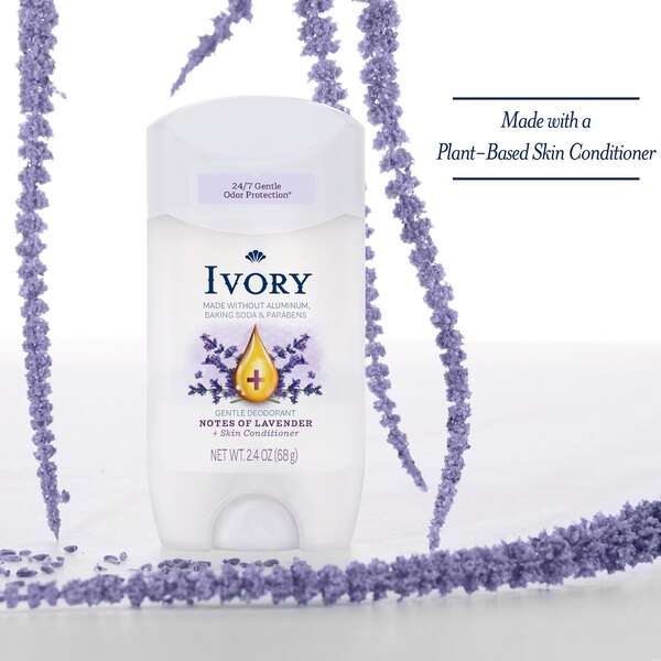 Ivory Gentle Deodorant, Hint of Lavender, 2.4 OZ