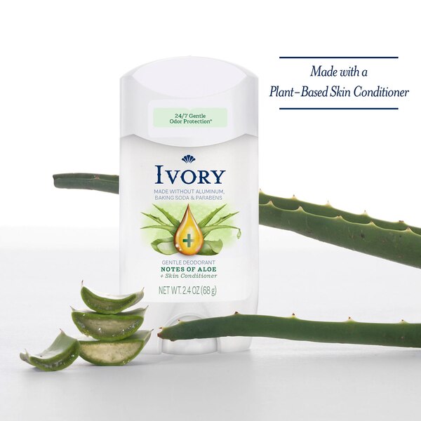 Ivory Gentle Deodorant, Hint of Aloe, 2.4 OZ