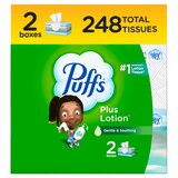 Puffs Plus Lotion Facial Tissue, 2 Boxes (124 tissues total), thumbnail image
